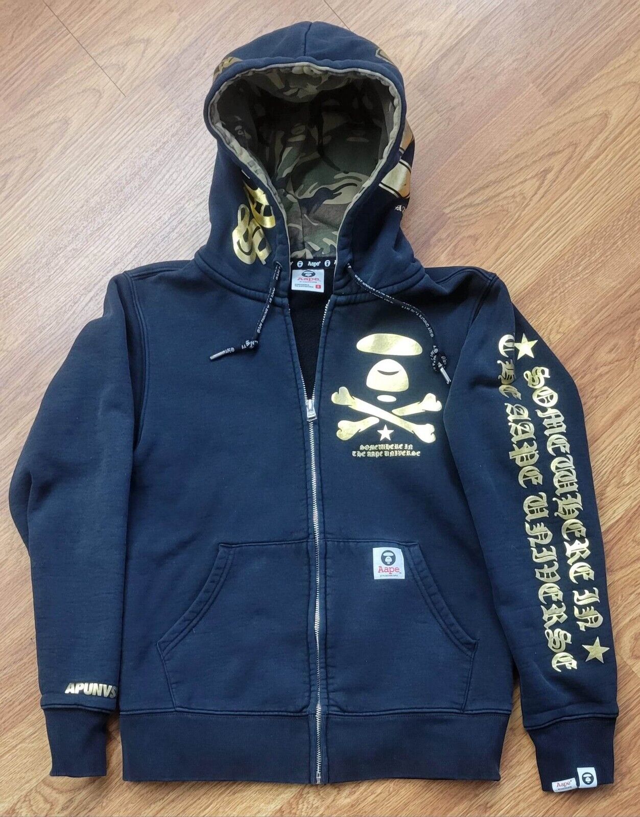 AAPE by A BATHING APE Hoodie Sweatshirt Black/Gold Size 170/88A | eBay