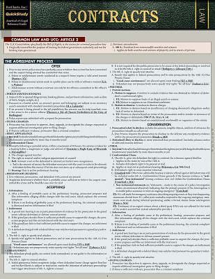 Contract Reference Guide Contracts : QuickStudy Laminated Reference Guide by Inc. BarCharts ...