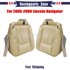 For 05-06 Lincoln Navigator Luxury Both Bottom Perforated Leather Seat Cover TAN