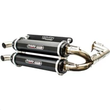 TRINITY RACING Black Dual System Stage 5 Exhaust Systems TR-4174D-BK