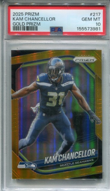 2025 Panini Prizm #217 Kam Chancellor Gold Prizm 01/10 PSA 10 GEM MINT