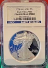 2008 W American Eagle Silver $1 - Certified NGC PF69 Ultra Cameo EARLY RELEASES