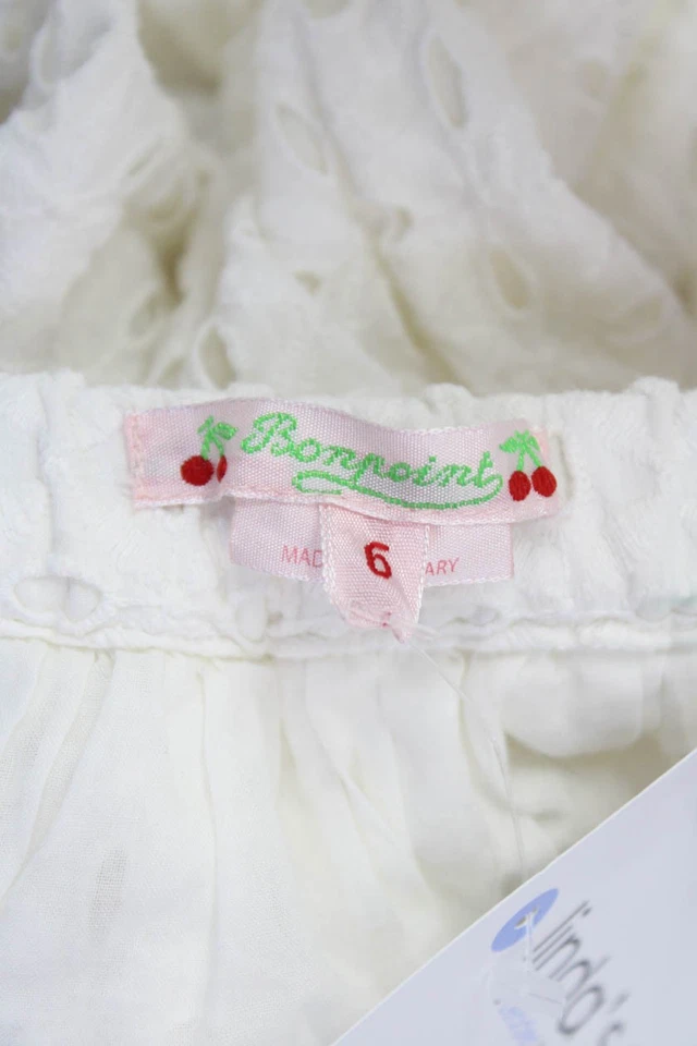 Mini falda forrada blanca con cremallera de algodón para niñas Bonpoint línea A talla 6 Foto 4 de 4