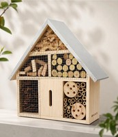 Navaris Insektenhotel Holz Bienenhotel Insektenhaus Wildbienen Nisthilfe Marienk
