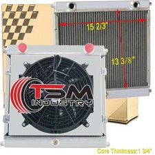 Fit Double Pass Dragster Roadster Style Aluminum 3 Rows Radiator Shroud Fan Kits