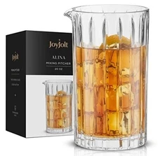 Mixing Glass Pitcher Alina Ribbed Glassware. 20oz Cocktail Mixing Glass Beaker 