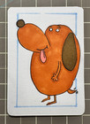 Happy Chubby Cartoon Dog Tongue ACEO ATC Original Art Card  Alcohol Marker