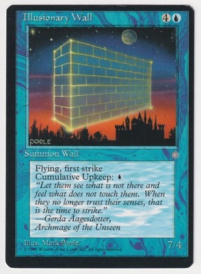 Miscut Illusionary Wall HP Ice Age 1995 WOTC MTG Magic Factory Error Misprint!