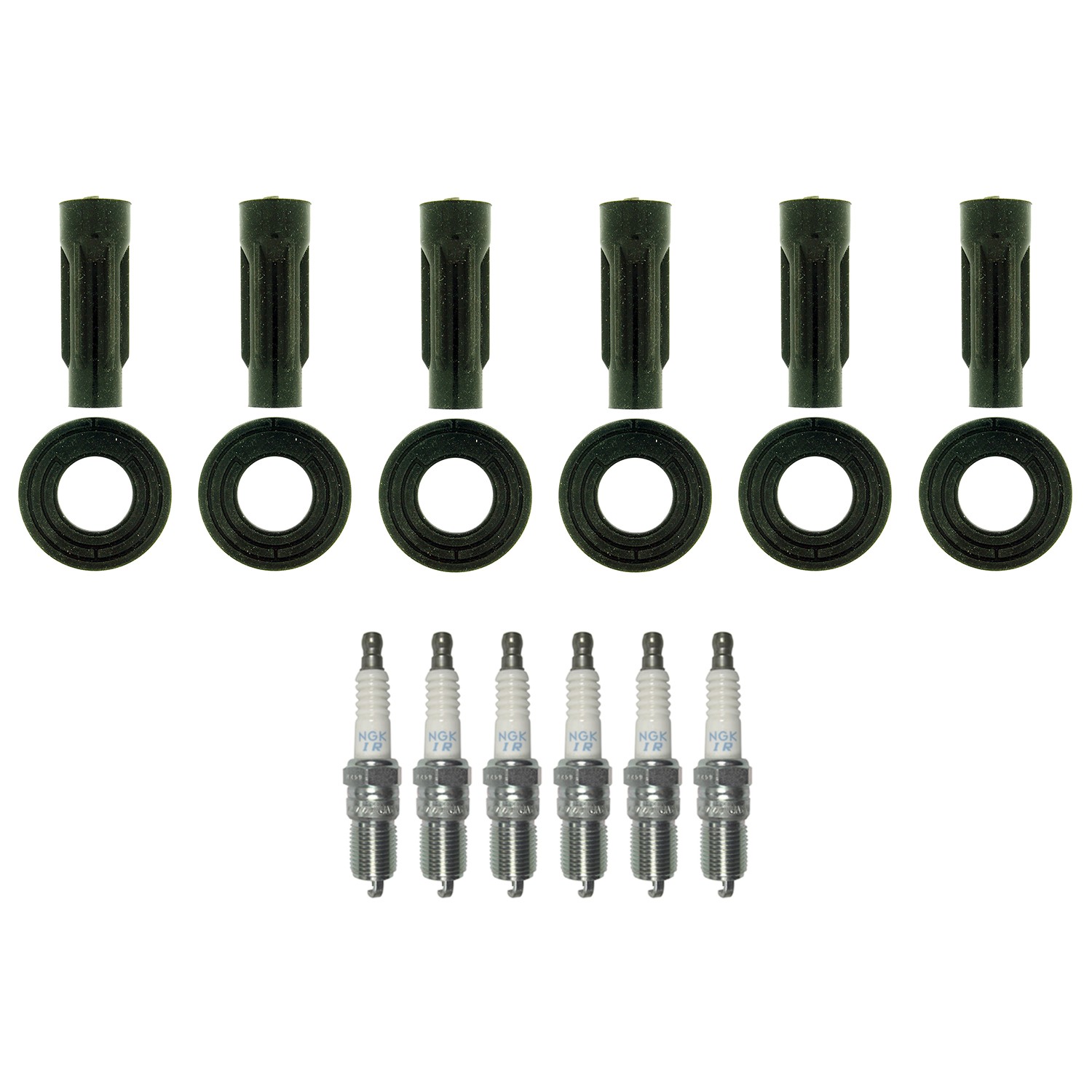 NGK 6 Laser Iridium Spark Plugs 6 Coil Boots Kit for Fusion Milan Zephyr V6