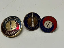 Vintage 1960s NASA Apollo Program Enamel Pin  Crest Craft  CoIo3 Apollo Lot Of 3