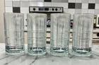 Anchor Hocking Manchester Tartan Iced Tea Highball Glasses Set Of 4 Vintage 60s