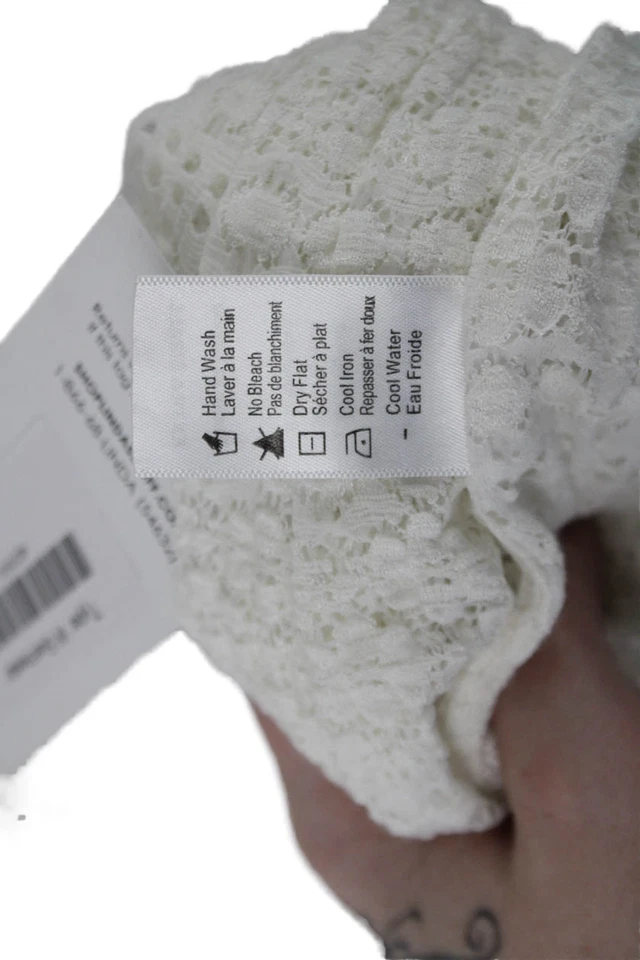 Cubierta frontal abierta L Space para mujer bordada manga larga blanca talla XS Foto 4 de 4