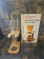 The Beerology Collection Quarter Yard Ale Glass And Stand