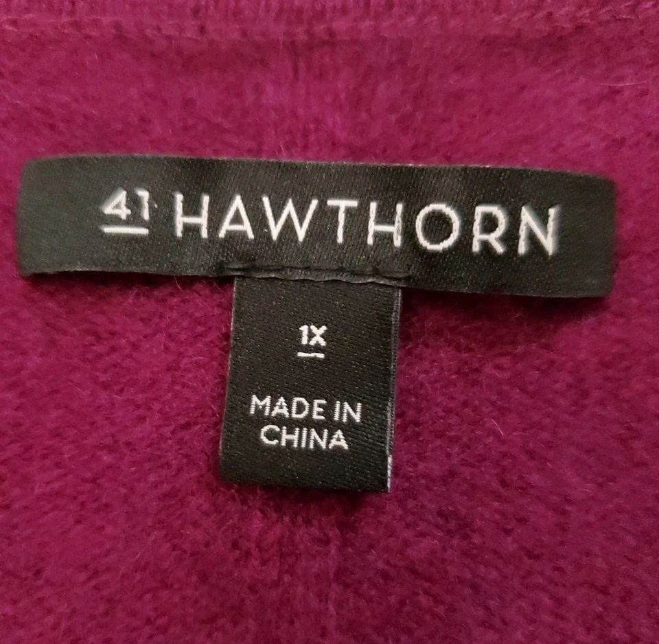 Suéter 100% Cachemira Cuello en V Talla 1x Magenta 41 Espino Foto 2 de 4