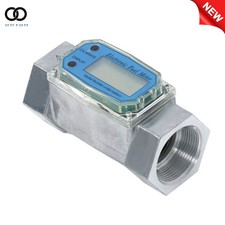 1.5" Digital Turbine Flow Meter, 10.5-74 GPM Inline NPT Thread & LCD Display