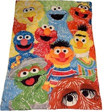 Vintage Sesame Street Bert Ernie Elmo Big Bird Children's Comforter 50 X 40