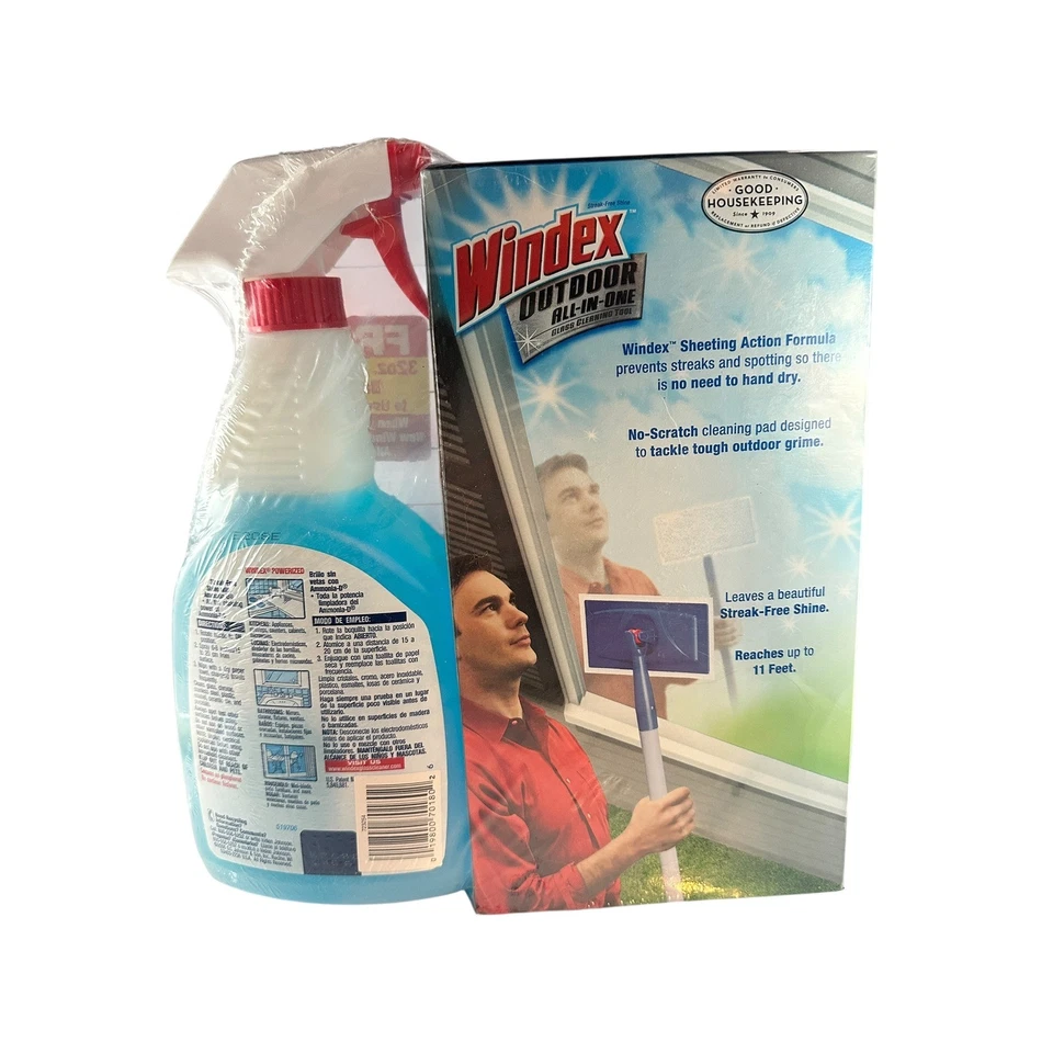 Windex Kit Limpiador Todo en Uno Exterior + 32oz Spray Bonus - Difícil de Encontrar Descontinuado Foto 2 de 3