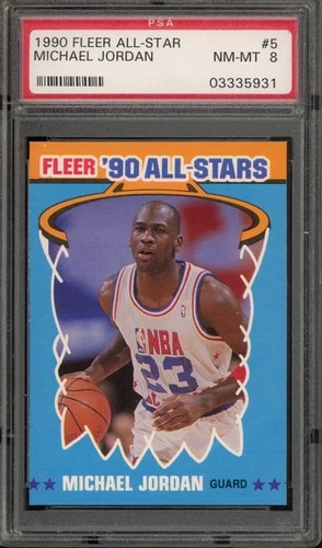 1990 Fleer All-Stars MICHAEL JORDAN #5 Chicago Bulls PSA 8