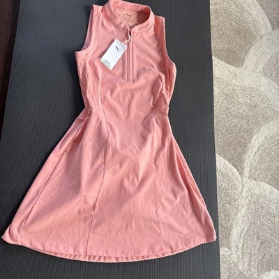 Puma Damen ärmelloses Aerlon angedeutetes Golfkleid rosa Früchte XS neu mit Etikett $ 100 - Bild 1 von 4