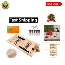 Wooden Fast Sling Puck Game - Enhance Skills  Bond with Family, 2 Players