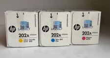 HP 202A CF500AM OEM 3 Set LaserJet Toner Cartridge Cyan, Yellow, Magenta Sealed