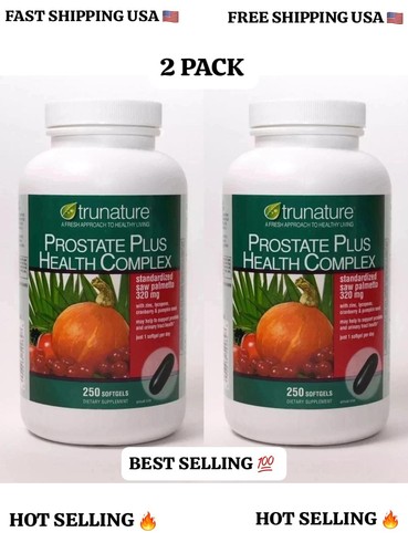 2 Pack Trunature Prostate Plus Health Complex 250 Softgels Dietary Supplement
