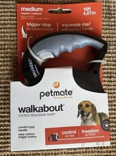 Petmate Walkabout Retractable 16 Leash Med. Up To 44 Lbs Black Gray New In Box