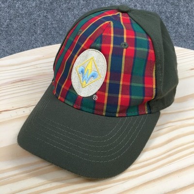 Boy Scouts of America Webelos Uniform Cap Hat Mens OS Green Plaid Embroidered