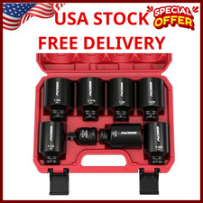 Sae Deep Impact Socket Set 8-piece 12-inch Drive Wheel Axle Nut Wrench Large