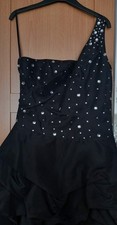 Mini Black with Sparkling Bits Prom Dress,used,size UK 12