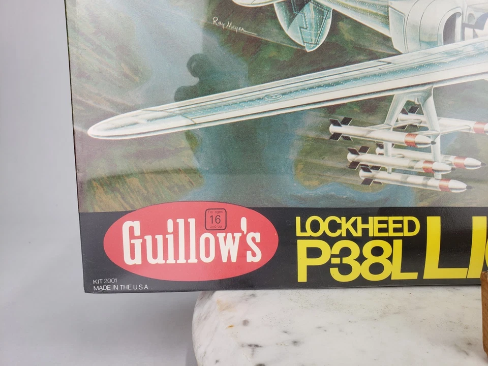 Guillows Lockheed P-38L Lightning WWII Model Kit 40” Wing Span Sealed Vintage - Image 3 of 4