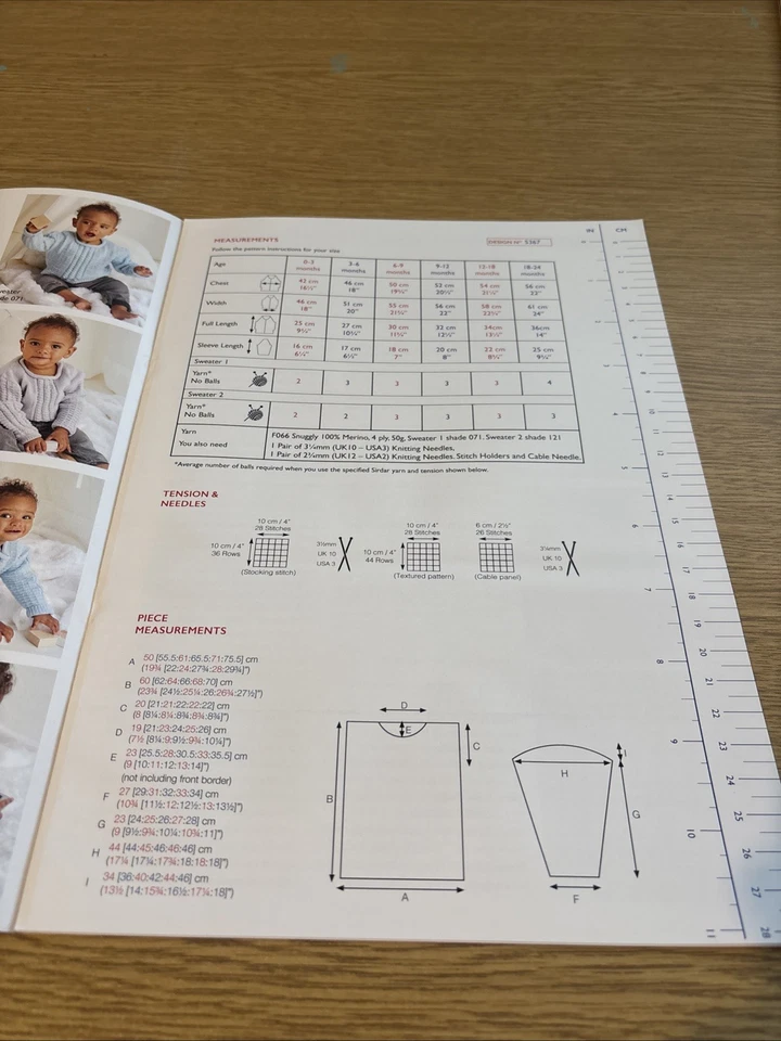 Sirdar Snuggly 4 Ply Knitting Pattern - 5367 Baby Sweater - 0-2 Years (Mer) - Image 3 of 4