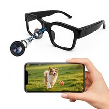 1080P Video Glasses with 64GB Storage, 150Min Battery for Travel  Sports