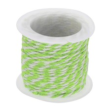 1.5mm Braided Cotton Cord, 11 Yards White/Light Green 4-Ply Bakers Twine