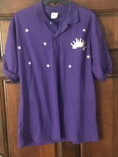 Bowling World mens/unisex Purple Short sleeve polo shirt EC embroidered accents
