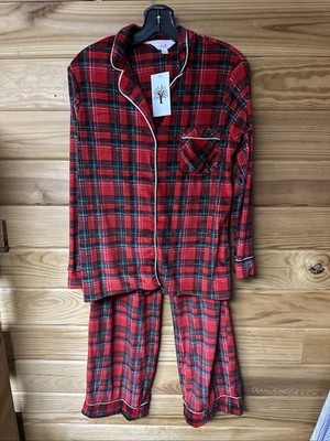 Secret Treasures Women's Red & Green Plaid Pajama Set Soft Fleece Size S