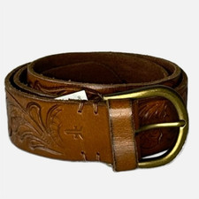 Frye Women's Large Leather Embossed Belt 45"