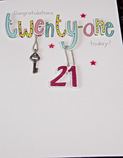 21st Birthday Card. Key to the Door Theme. Second Nature Cards.