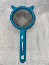 FARBERWARE COLANDER STRAINER STAINLESS Steel light Blue 3.5” Wide