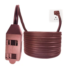 Indoor Power Strip 3 Outlet Flat Extension Cord 6FT Brown 16/2 SPT-2 UL 13A 125V