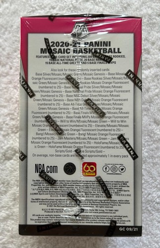 2020-21 Panini Mosaic Basketball BLASTER Box Factory Sealed WISEMAN Ball - Picture 2 of 2