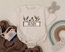 Personalized Mallard Duck Hunting Romper - Baby Boy Outfit, First Birthday