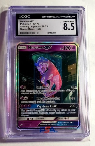 2017 Pokemon Shining Legends Mewtwo GX SECRET RARE #78/73 CGC 8.5