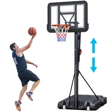 5.5-10 FT Portable Basketball Hoop Outdoor, Adjustable Height Basketball Goal