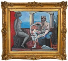 Pablo Picasso 1881-1973 Signed ,Oil on Canvas. In The style of. High End Frame