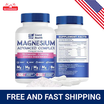 Magnesium Complex 5-in-1 High Absorption 90 Vegan Capsules Glycinate + B6 - 90Ct