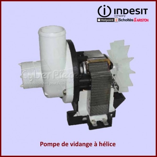 Pompe de vidange à hélice INDESIT C00023868 moteur silencieux 30W