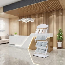 4 Tier Freestanding Magazine Rack for Home Office Comic Display Organizer Stand