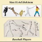 Silicone Football  Baseball Player Mould Chocolate Fondant Sugarcraft Clay Resin