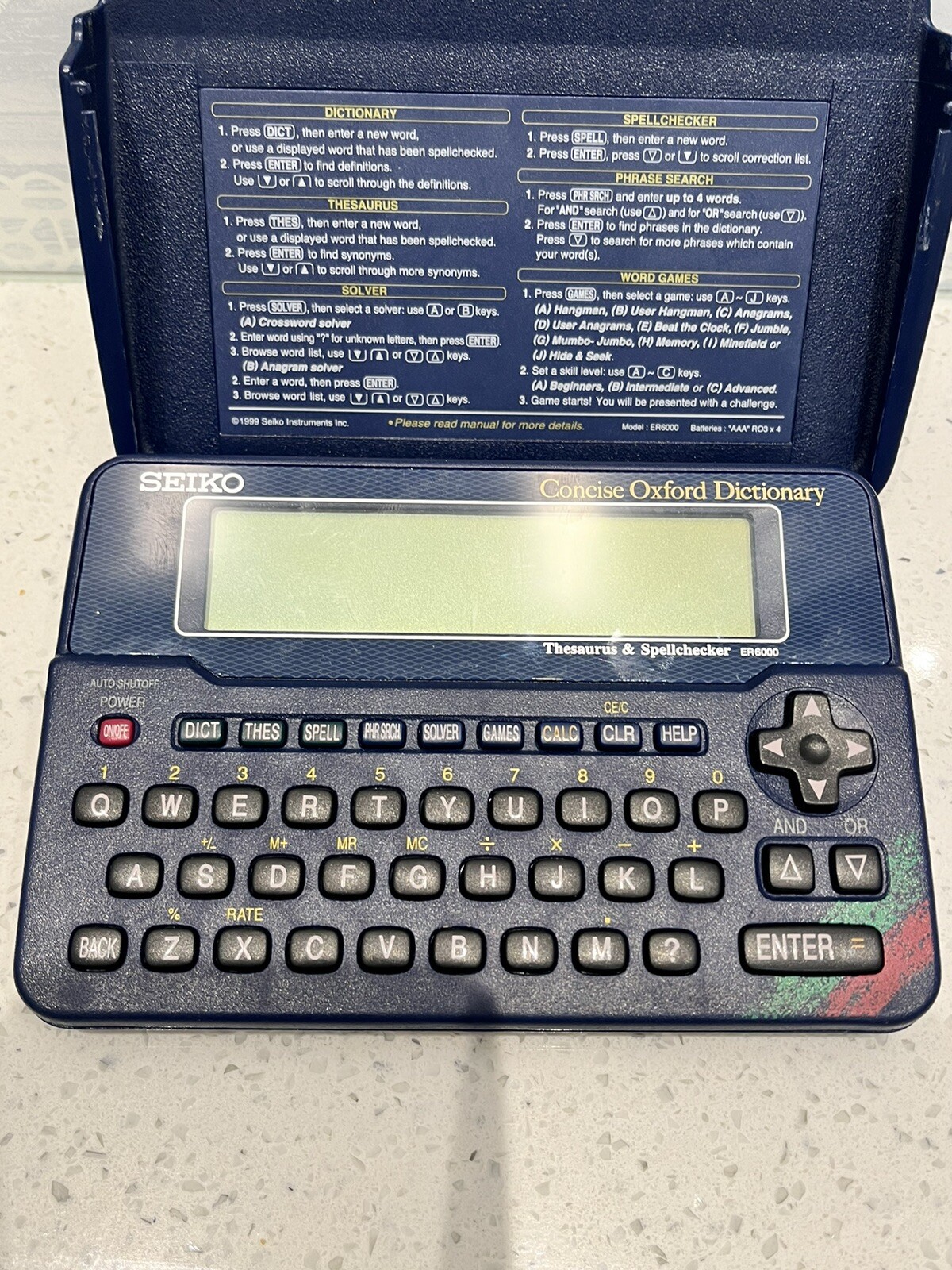 Seiko ER6000 Oxford Dictionary Thesaurus & Spellchecker Crossword